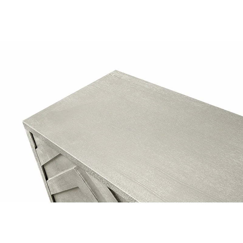 Aparador con ondas de 4 puertas – Champaña, 1 plaza
