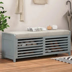 Banco de almacenamiento con puerta de persiana de 43" en gris/blanco/azul marino/espresso/blanco lavado, 1 asiento