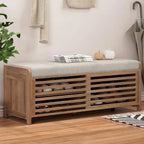 Banco de almacenamiento con puerta de persiana de 43" en gris/blanco/azul marino/espresso/blanco lavado, 1 asiento