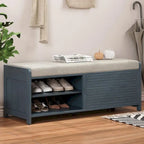 Banco de almacenamiento con puerta de persiana de 43" en gris/blanco/azul marino/espresso/blanco lavado, 1 asiento