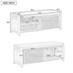 Banco de almacenamiento con puerta de persiana de 43" en gris/blanco/azul marino/espresso/blanco lavado, 1 asiento