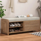 Banco de almacenamiento con puerta de persiana de 43" en gris/blanco/azul marino/espresso/blanco lavado, 1 asiento