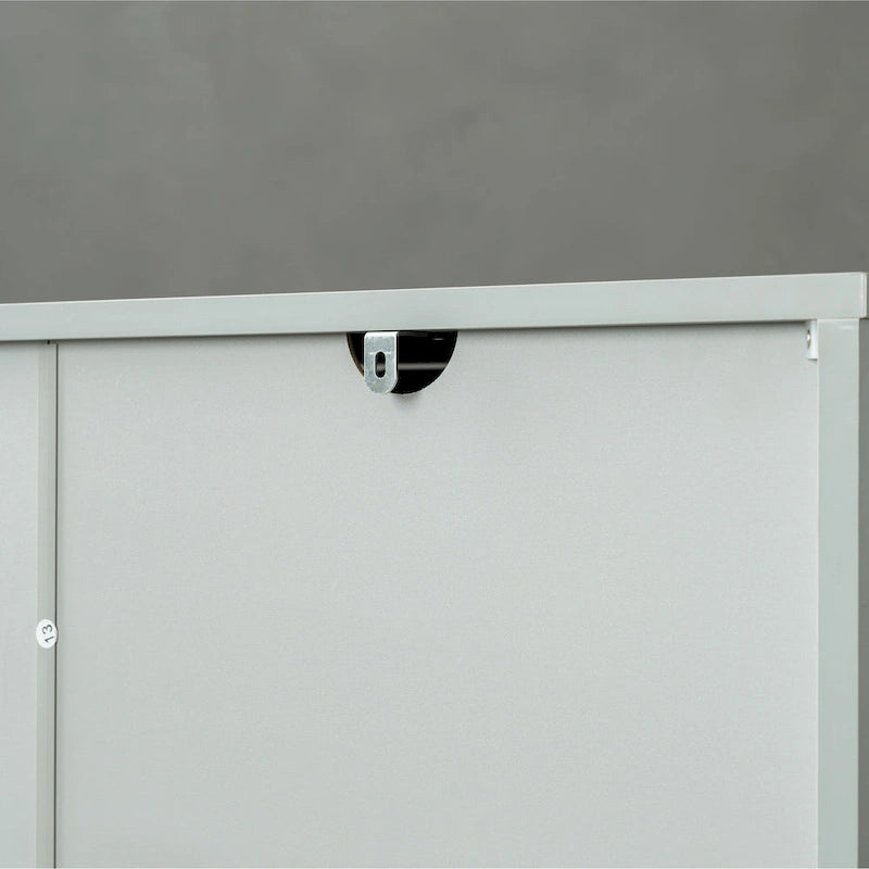 Aparador bufé moderno gris con 4 puertas – Requiere montaje por 1 persona