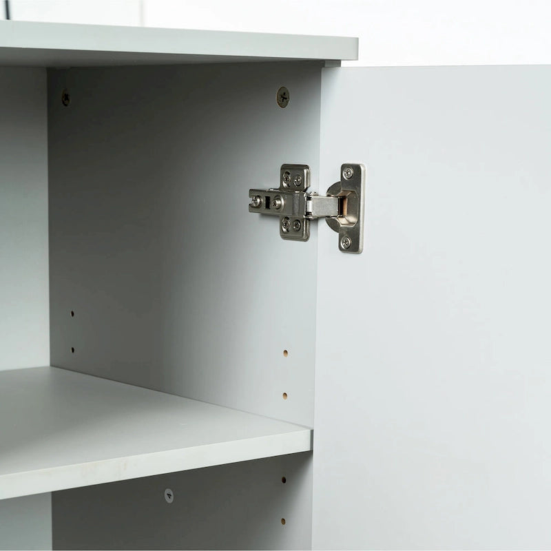 Aparador bufé moderno gris con 4 puertas – Requiere montaje por 1 persona