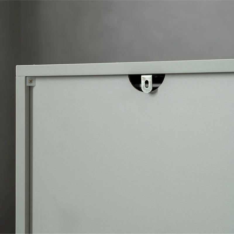 Aparador bufé moderno gris con 4 puertas – Requiere montaje por 1 persona