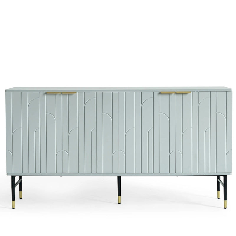 Aparador bufé moderno gris con 4 puertas – Requiere montaje por 1 persona
