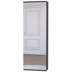 Zapatero de pared con espejo, una puerta, negro, 1 persona