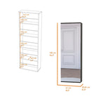 Zapatero de pared con espejo, una puerta, negro, 1 persona