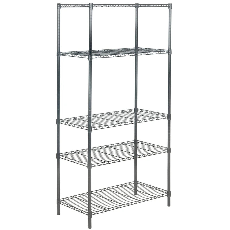 Estantería de rejilla ajustable de 5 niveles, cromada – 1 usuario