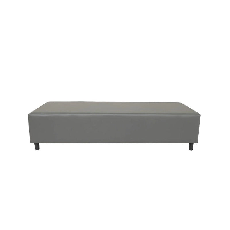 Banco de piel auténtica gris y negra, para 3 personas, 183 cm
