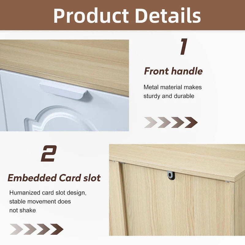 Gabinete de almacenamiento blanco de 4 cajones con estante ajustable – 31.5"