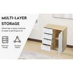 Gabinete de almacenamiento blanco de 4 cajones con estante ajustable – 31.5"