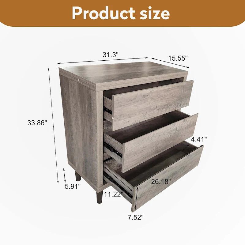 Gabinete de almacenamiento blanco de 4 cajones con estante ajustable – 31.5"