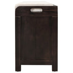 Banco de almacenamiento Blanco / Natural / Azul marino / Espresso con 2 cajones y cesta, asiento individual, cojín extraíble