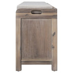 Banco de almacenamiento Blanco / Natural / Azul marino / Espresso con 2 cajones y cesta, asiento individual, cojín extraíble