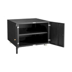 Armario para impresora de 2 puertas negro con base de acero – Tamaño legal, 1 persona