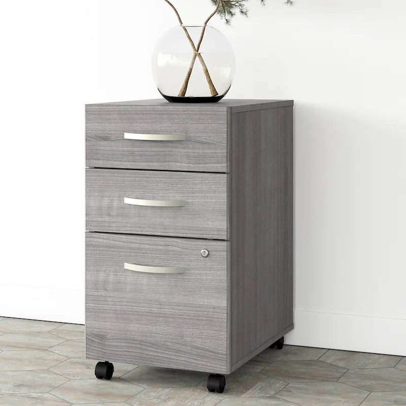 Archivador rodante de 3 cajones gris platino/blanco/gris tormenta – 1 persona