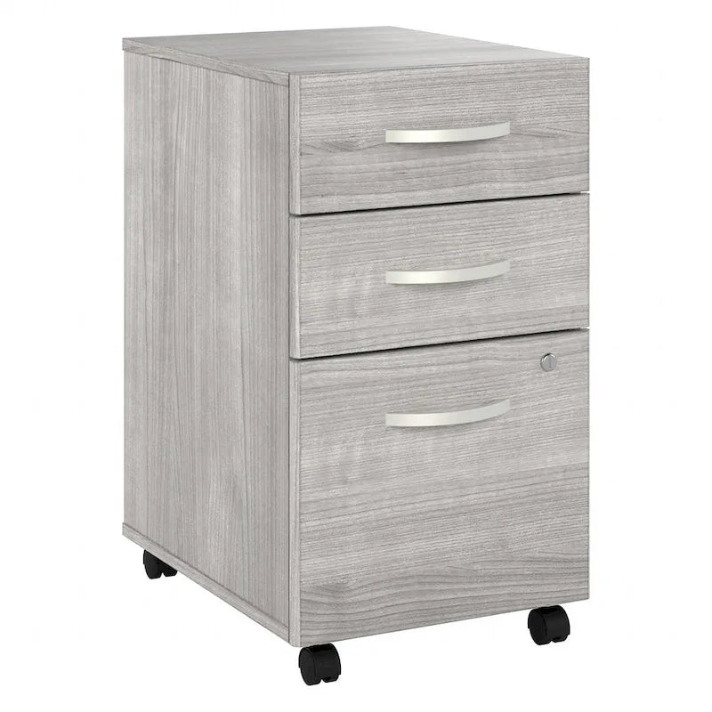 Archivador rodante de 3 cajones gris platino/blanco/gris tormenta – 1 persona
