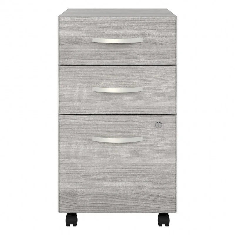 Archivador rodante de 3 cajones gris platino/blanco/gris tormenta – 1 persona
