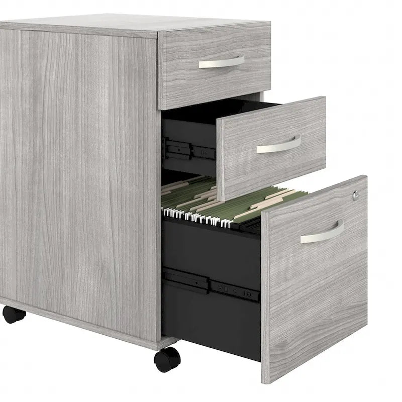Archivador rodante de 3 cajones gris platino/blanco/gris tormenta – 1 persona