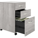 Archivador rodante de 3 cajones gris platino/blanco/gris tormenta – 1 persona
