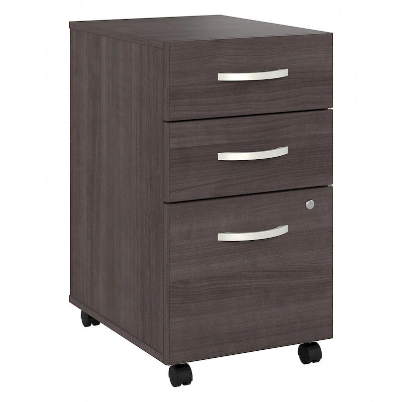 Archivador rodante de 3 cajones gris platino/blanco/gris tormenta – 1 persona