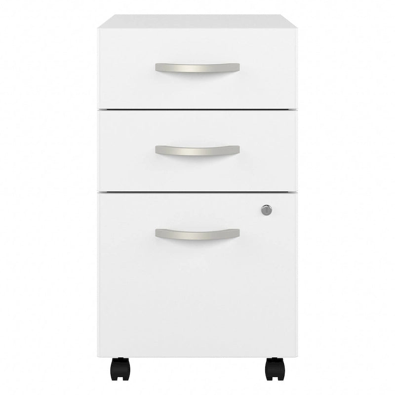 Archivador rodante de 3 cajones gris platino/blanco/gris tormenta – 1 persona