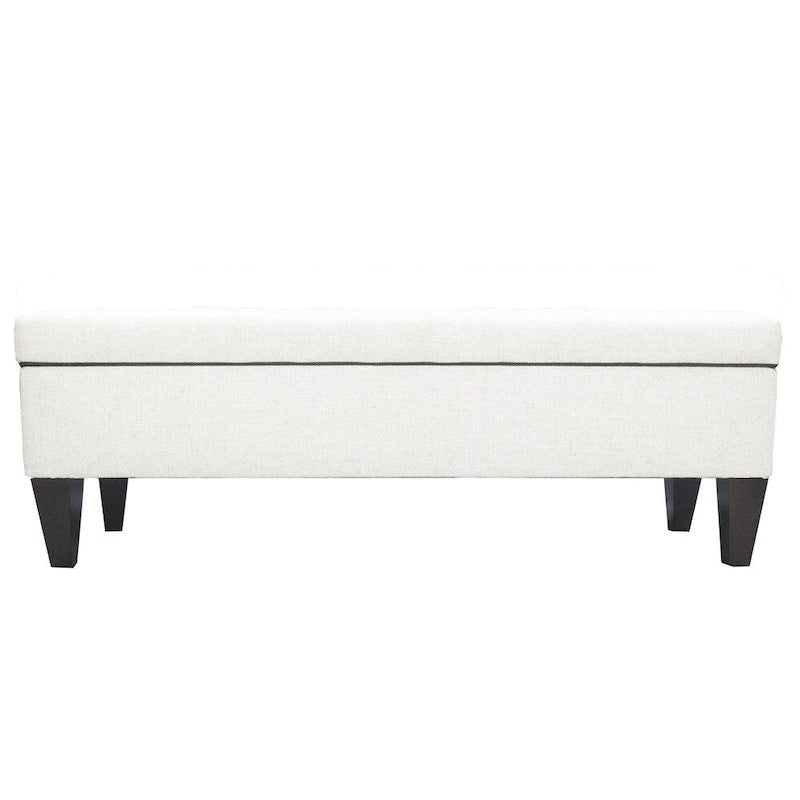 Banco otomano de almacenamiento con mechones de diamante - Carbón / Blanco roto, 2 asientos