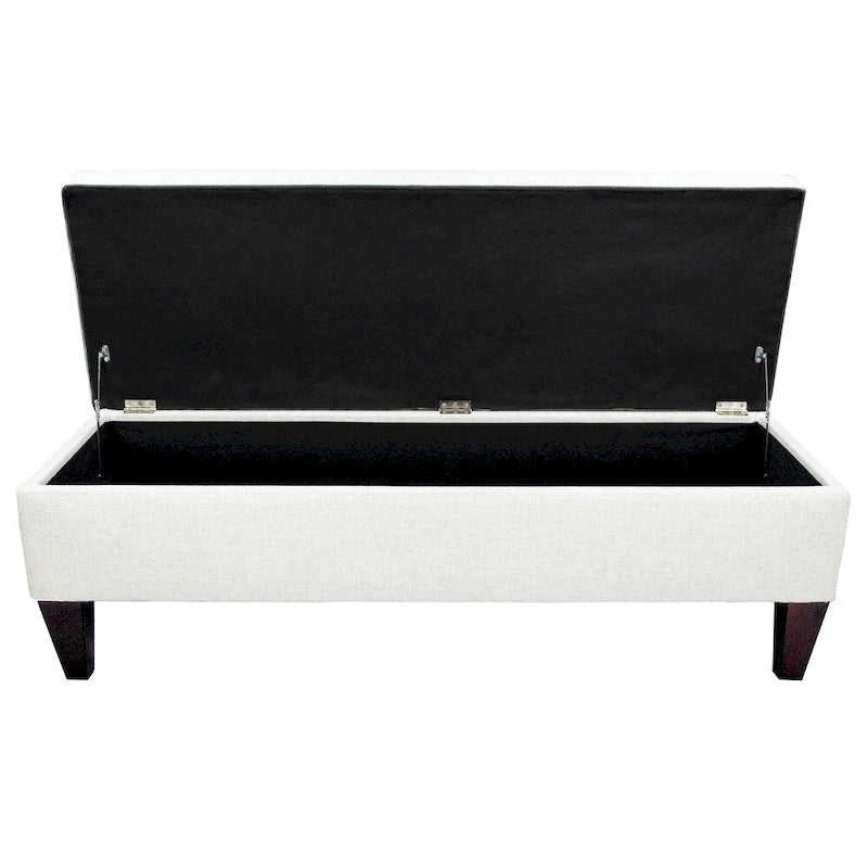 Banco otomano de almacenamiento con mechones de diamante - Carbón / Blanco roto, 2 asientos