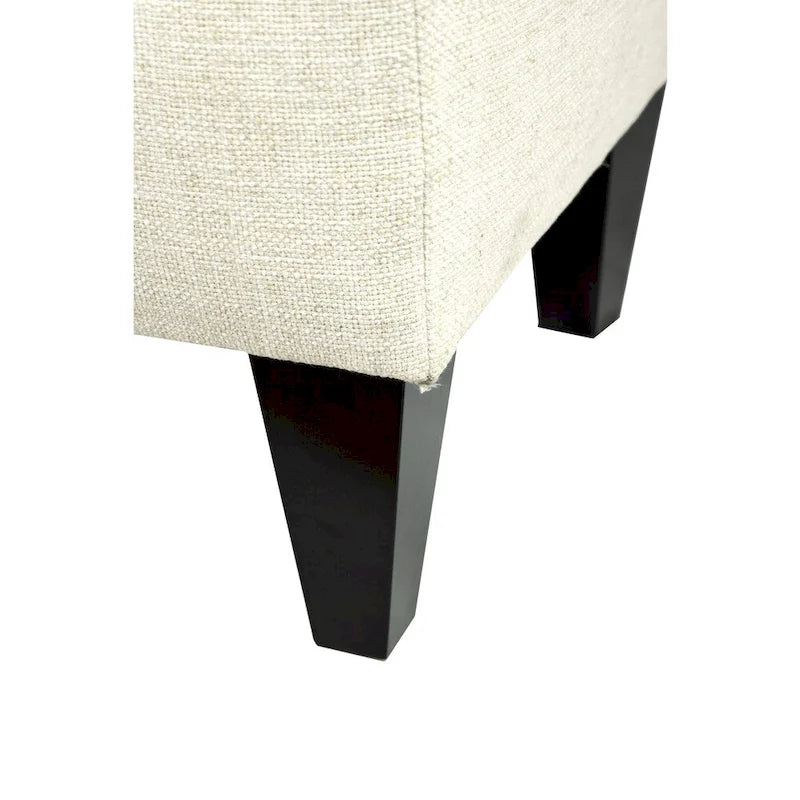 Banco otomano de almacenamiento con mechones de diamante - Carbón / Blanco roto, 2 asientos