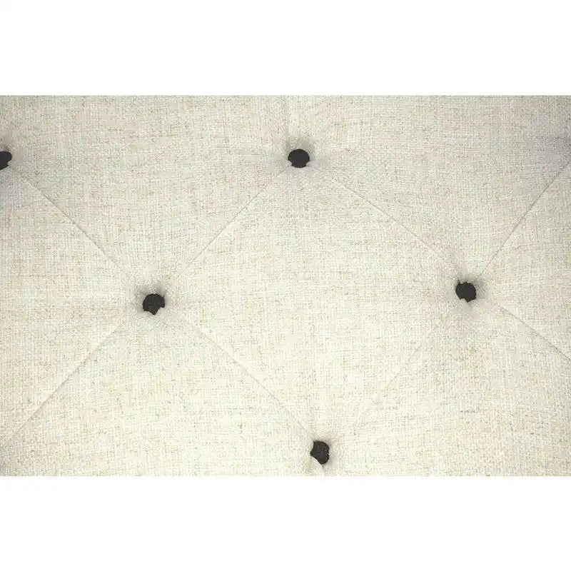 Banco otomano de almacenamiento con mechones de diamante - Carbón / Blanco roto, 2 asientos