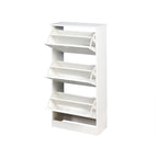 Zapatero blanco de 3 puertas con tapa, para 6 pares de zapatos, ideal para 1 o 2 personas