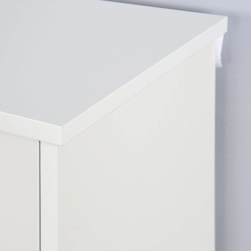 Zapatero blanco de 3 puertas con tapa, para 6 pares de zapatos, ideal para 1 o 2 personas