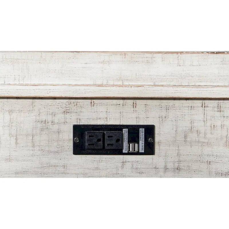 Mueble con ruedas para impresora, con cajones, blanco, efecto envejecido – 1 persona
