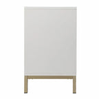Aparador de Madera Blanca Tallado Geométricamente – 2 Puertas