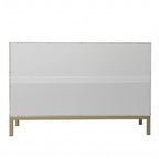 Aparador de Madera Blanca Tallado Geométricamente – 2 Puertas