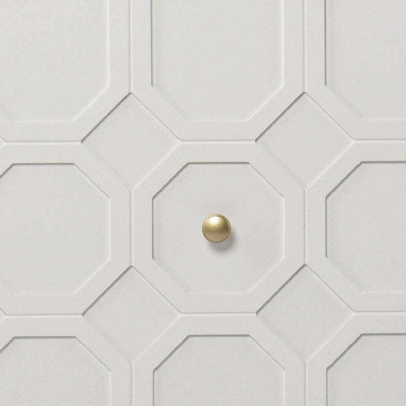 Aparador de Madera Blanca Tallado Geométricamente – 2 Puertas