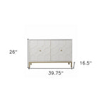 Aparador de Madera Blanca Tallado Geométricamente – 2 Puertas