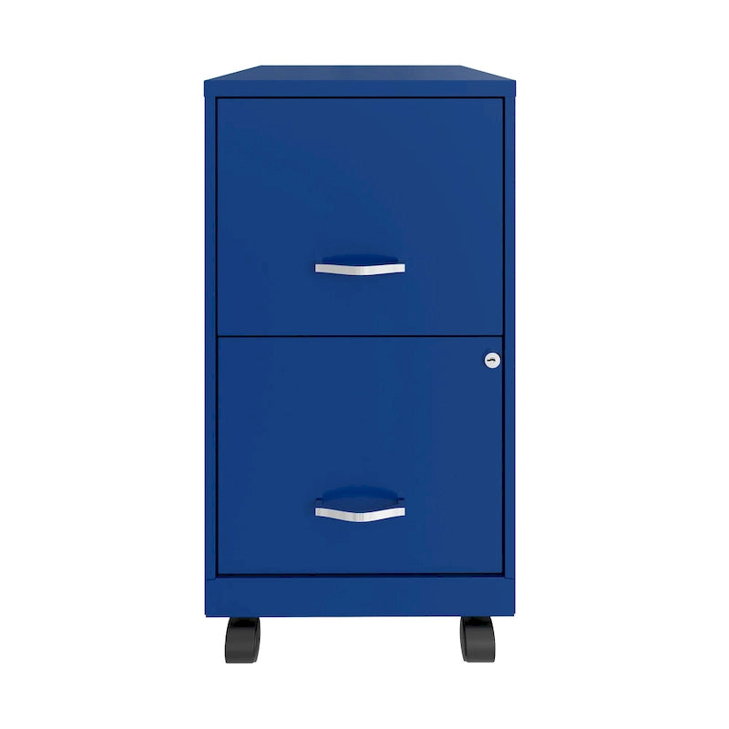Archivador móvil de 2 cajones azul, tamaño carta, 1 persona