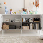 Aparador blanco de 4 puertas con puertas elevables