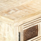 Aparador blanco con 2 puertas y 2 cajones – Madera maciza de mango