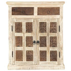 Aparador blanco con 2 puertas y 2 cajones – Madera maciza de mango