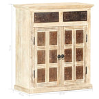 Aparador blanco con 2 puertas y 2 cajones – Madera maciza de mango