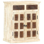 Aparador blanco con 2 puertas y 2 cajones – Madera maciza de mango