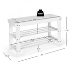 Banco Zapatero de Bambú de 2 Niveles – Natural / Negro / Blanco, 1 asiento