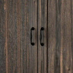 Armario de almacenamiento de madera oscura de 2 puertas, montaje para 1 persona, 80 cm ancho × 200 cm alto × 60 cm profundidad