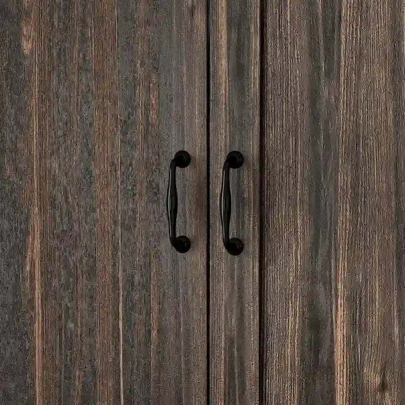 Armario de almacenamiento de madera oscura de 2 puertas, montaje para 1 persona, 80 cm ancho × 200 cm alto × 60 cm profundidad