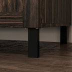 Armario de almacenamiento de madera oscura de 2 puertas, montaje para 1 persona, 80 cm ancho × 200 cm alto × 60 cm profundidad