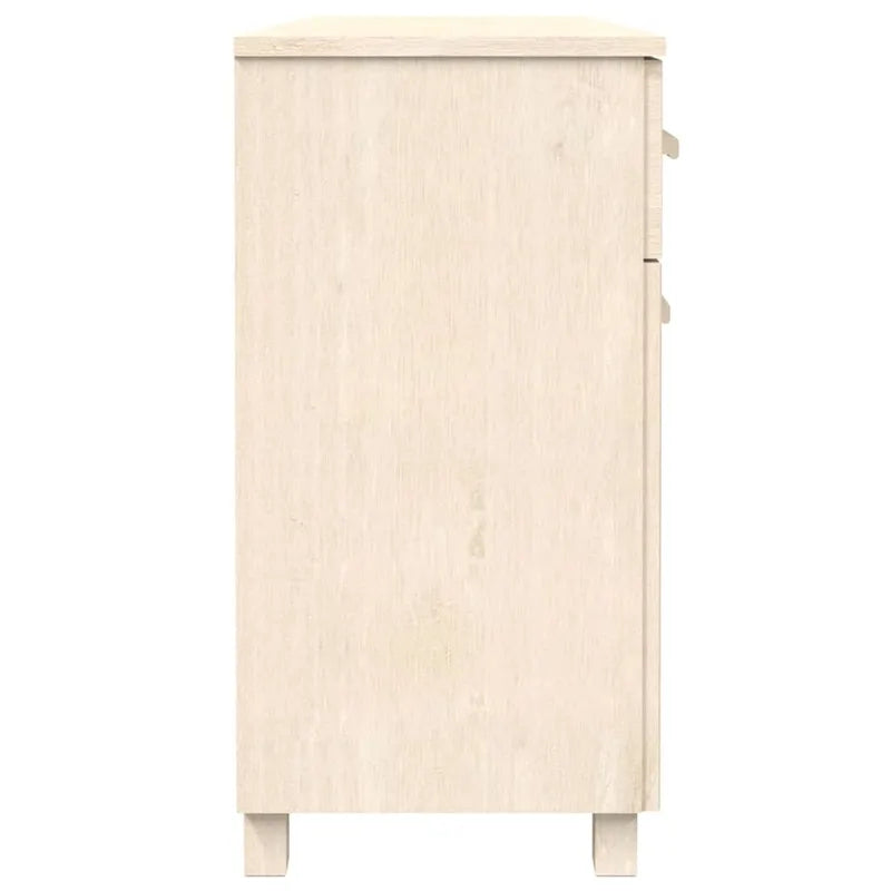 Aparador de pino macizo con 3 puertas y 3 cajones – Gris claro / Blanco / Gris oscuro, Asientos 1
