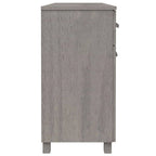 Aparador de pino macizo con 3 puertas y 3 cajones – Gris claro / Blanco / Gris oscuro, Asientos 1